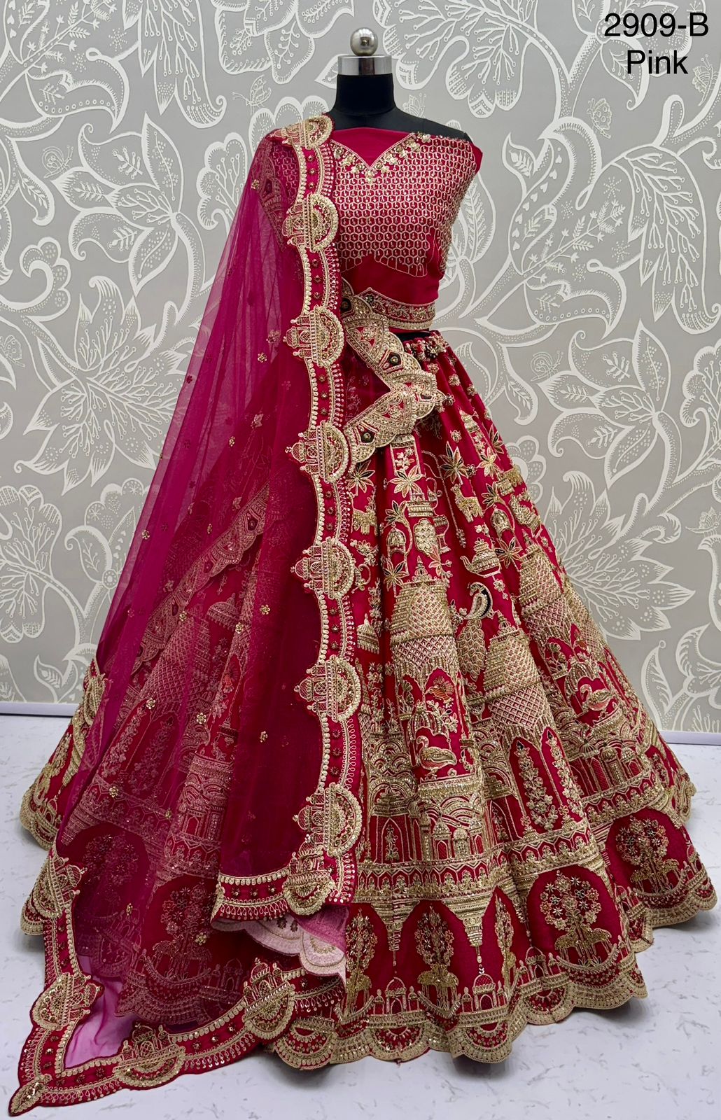 Amazing Hand Work Bridal Lehenga Choli with Double Dupatta