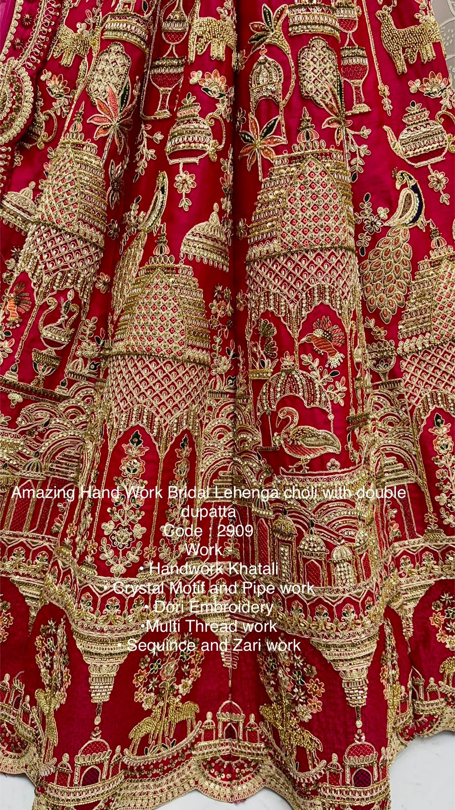 Amazing Hand Work Bridal Lehenga Choli with Double Dupatta