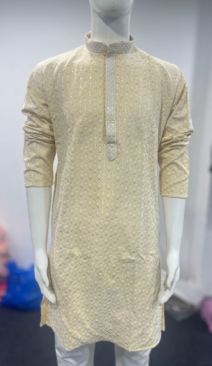 Saiyaara Kurta – Chikankari Schiffli Elegance in 5 Colors