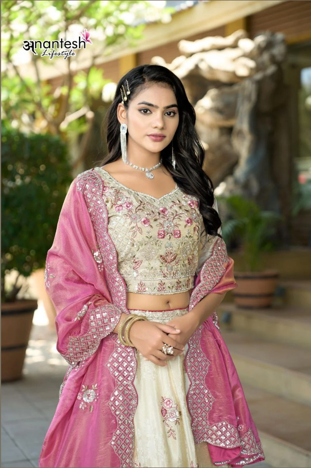 Ethereal Ivory Bridal Ensemble in Luxe Jacquard