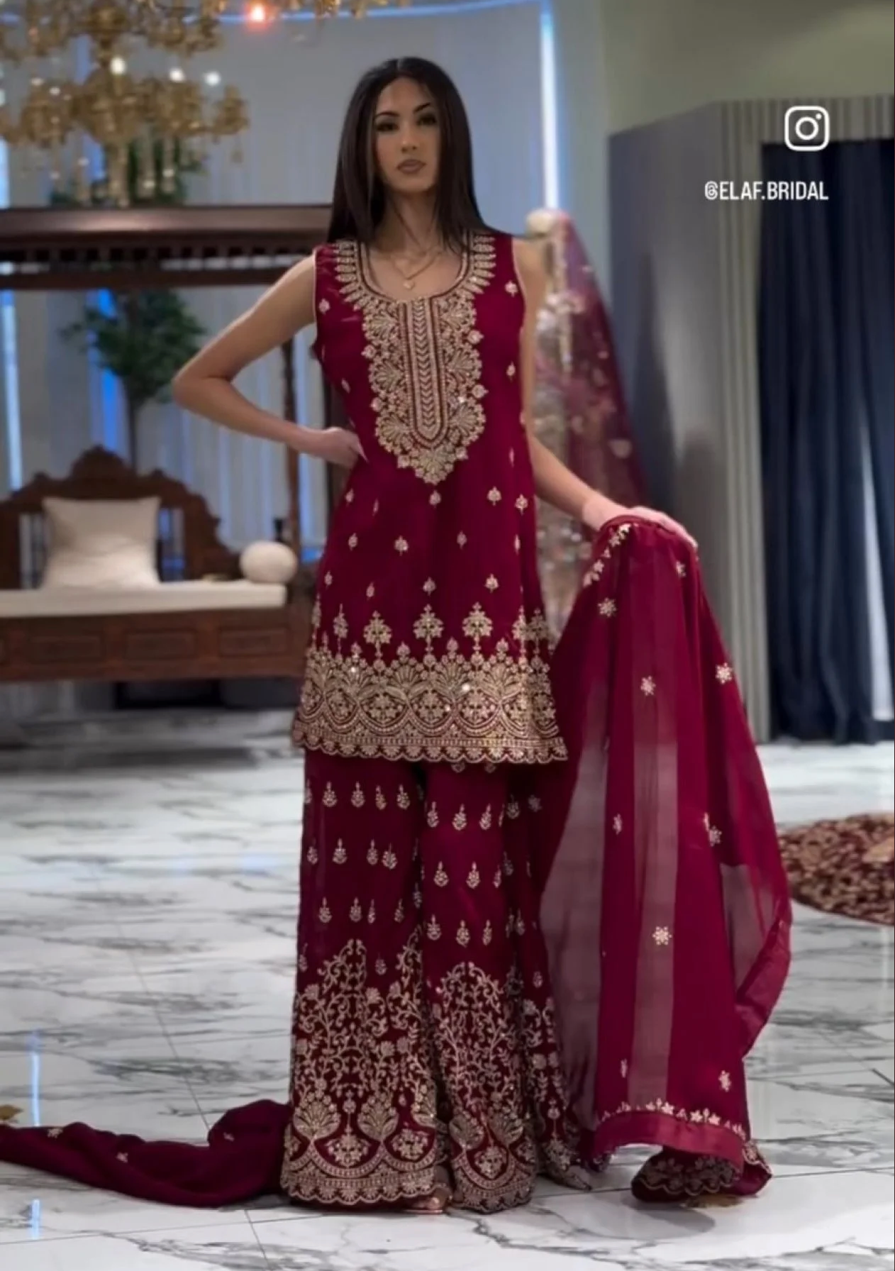 Festive Fox Georgette Sharara Suit with Heavy Sequence Embroidery & Dupatta