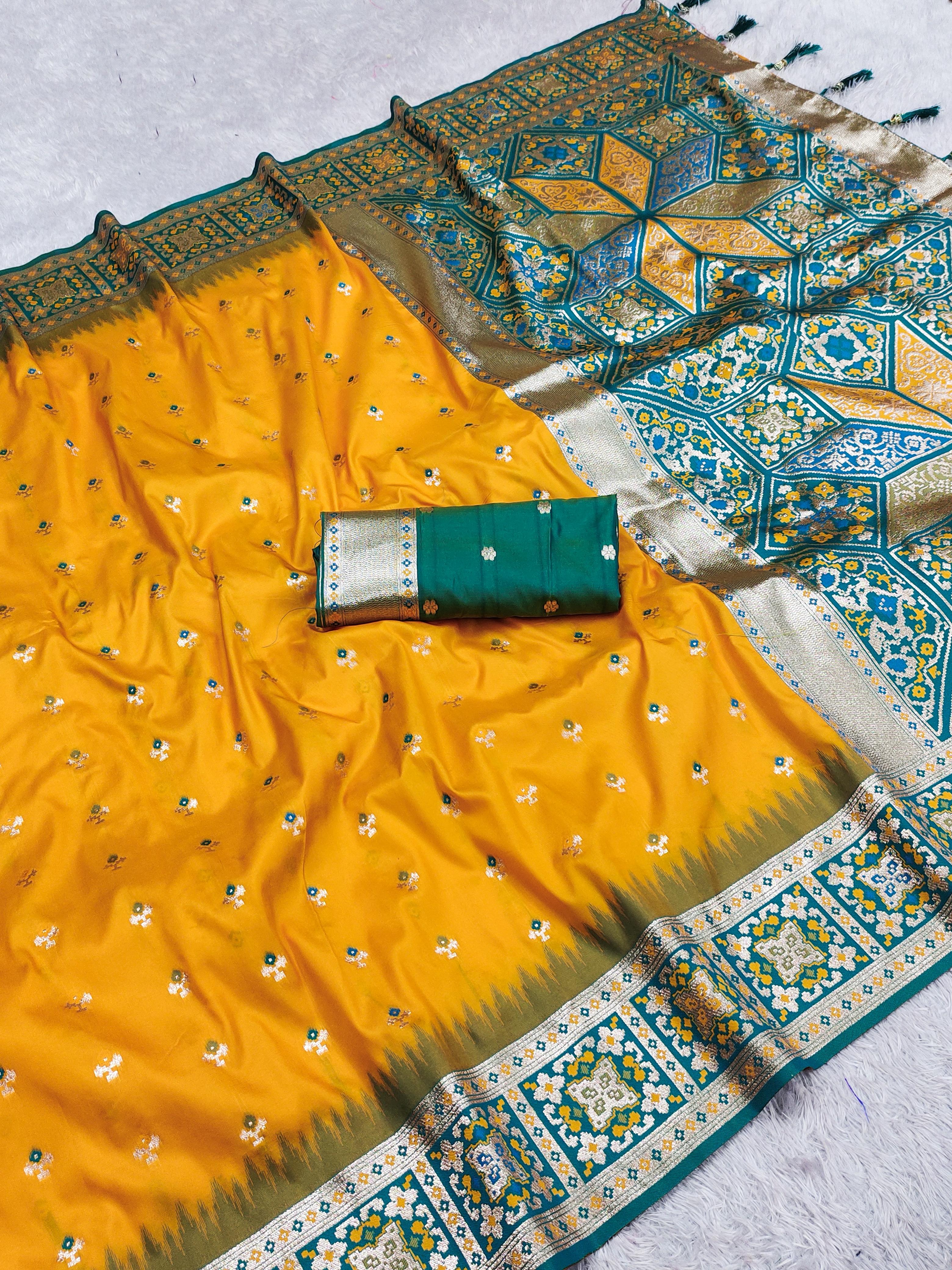 Soft Banarasi Silk Saree with Zari & Meenakari Work