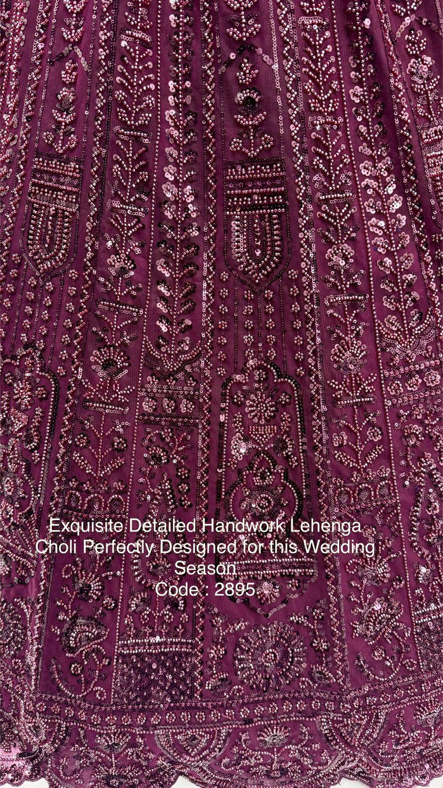 Exquisite Handwork Net Lehenga Choli – Motif, Sequin & Thread Embroidery