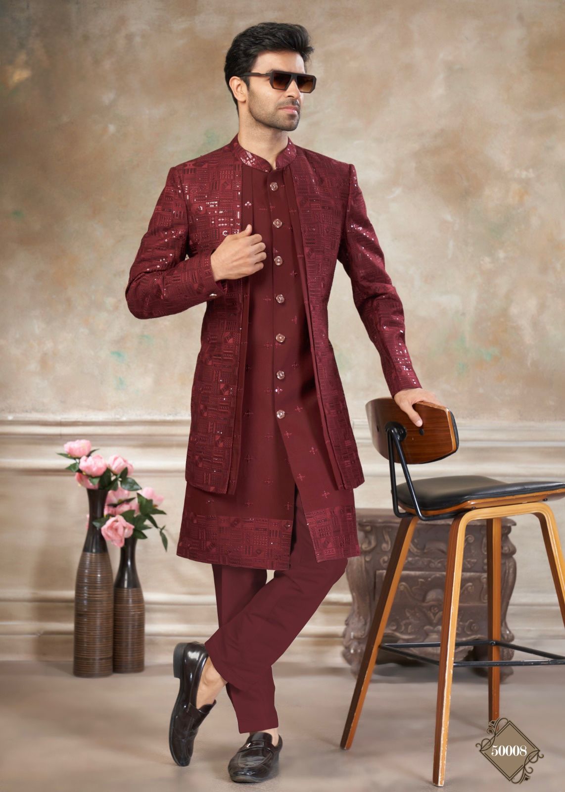 Men’s Kurta – Wedding Collection | Heavy Embroidered Indo-Western Kurta Set for Men | Pure Viscose Fabric Designer Outfit