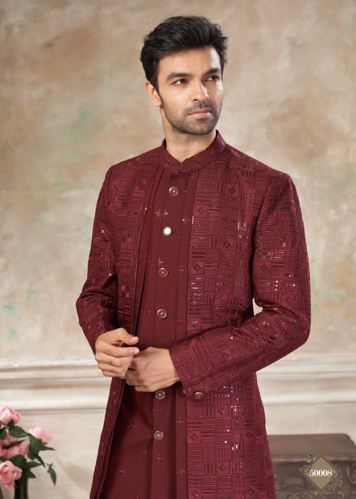 Men’s Kurta – Wedding Collection | Heavy Embroidered Indo-Western Kurta Set for Men | Pure Viscose Fabric Designer Outfit