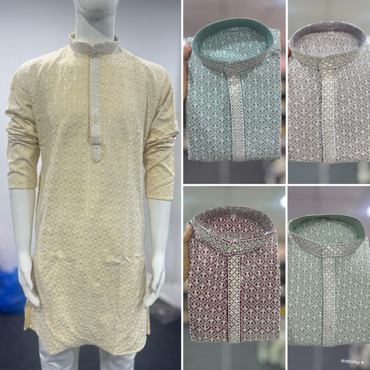 Saiyaara Kurta – Chikankari Schiffli Elegance in 5 Colors